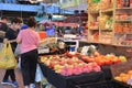 Chinese market grocery stall on street, To Kwa Wan 3 July 2022
