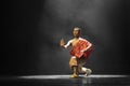 A chinese martial art monk in practice