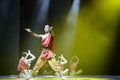 Chinese martial art monks in practice Royalty Free Stock Photo