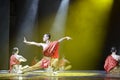 The chinese martial art monks in practice