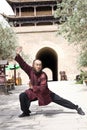 A Chinese martial art playing man Royalty Free Stock Photo