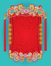 Chinese masthead design inspired by chinese opera stage.