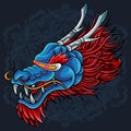 Chinese mecha dragon head illustration