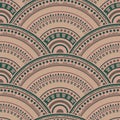 Ethnic circle shapes seamless geometric pattern.