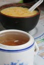 Chinese Medicinal Herbal Soup and Mango Sago Desse