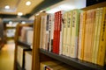 Chinese Medicine books on stacks in bookstore Royalty Free Stock Photo