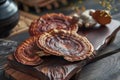Chinese medicine, China Ganoderma, mushroom Royalty Free Stock Photo