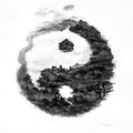 Chinese medicine,yinyang tradition ink painting,asian korea china japan symbols