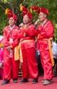 Chinese men singing in Zhuang ethnic Festival