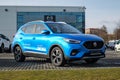 Chinese MG ZS crossover vehicle presented at dealership