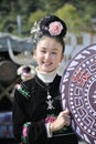 Chinese Miao nationality girl Royalty Free Stock Photo