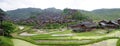 The chinese miao nationality wooden house panorama Royalty Free Stock Photo