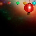 Chinese mid-autumn festival background with laterns Royalty Free Stock Photo