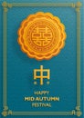 Chinese Mid Autumn Festival on color background