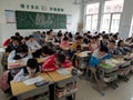 Chinese Middle School Students in Class