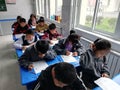 Chinese Middle School Students in Class