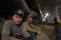 Chinese mine workers Royalty Free Stock Photo