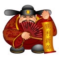 Chinese Money God Wishing Good Luck in Dragon Year
