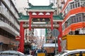 Chinese monumental archway of Temple Street Royalty Free Stock Photo