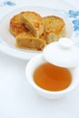 Chinese moon cake and tea Royalty Free Stock Photo