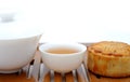 Chinese moon cake and tea Royalty Free Stock Photo