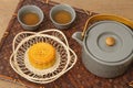 Chinese moon cake with tea ceremony Royalty Free Stock Photo