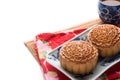 Chinese moon cake with tea ceremony Royalty Free Stock Photo