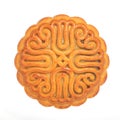 Chinese mooncake isolated on white background by top view