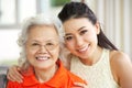 Chinese Mother With Adult DaughterAt Home