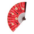 Chinese music folding fan, vector isolated illustration Royalty Free Stock Photo