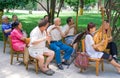 Chinese Musicians playing traditional Chinese music in the street. Royalty Free Stock Photo