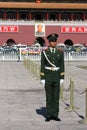 Chinese National Police in Full Uniform at Tiananm