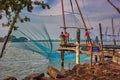 A chinese net to catch fish in Cochin city, located in Kerala state, India