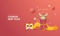 Chinese New Year greeting with year of the ox illustration