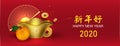 Chinese new year with auspicious alphabet