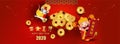 2020 Chinese new year auspicious alphabet of Chinese and ancient Chinese coins, symbols of wealth,Chinese Translation