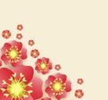 Chinese new year background blooming sakura branches Royalty Free Stock Photo