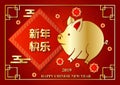 Chinese new year background. Year of earth pig.