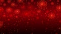 Chinese New Year background with golden fireworks on red backgro