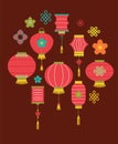 Chinese New Year background with lanterns