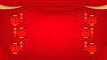 Chinese new year background with realistic 3d lectern