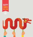Chinese New Year background with red dragon