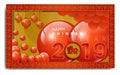 CHINESE NEW YEAR BACKGROUND TEMPLATE WITH BALLOON ORNAMENT