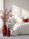 Chinese New Year bedroom interior Royalty Free Stock Photo