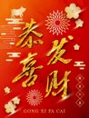 Chinese New year chinese calligraphy. May you have a prosperous New Year. Royalty Free Stock Photo