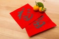 Chinese new year calligraphy, word meaning is good luck Royalty Free Stock Photo