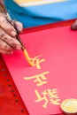 Chinese New Year calligraphy writing Royalty Free Stock Photo