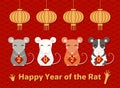 2020 Chinese New Year card Royalty Free Stock Photo