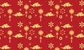 Chinese New Year celebration 2021 pattern with traditional symbols