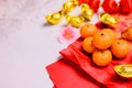 Chinese New Year, China gold ingots,  Traditional Asian style Royalty Free Stock Photo